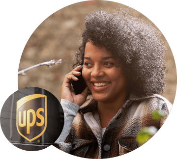 Woman calling UPS