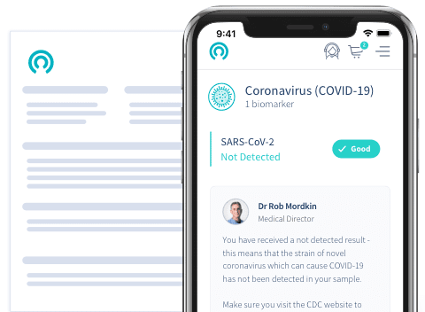 Downloadable report and screenshot of Coronavirus test results