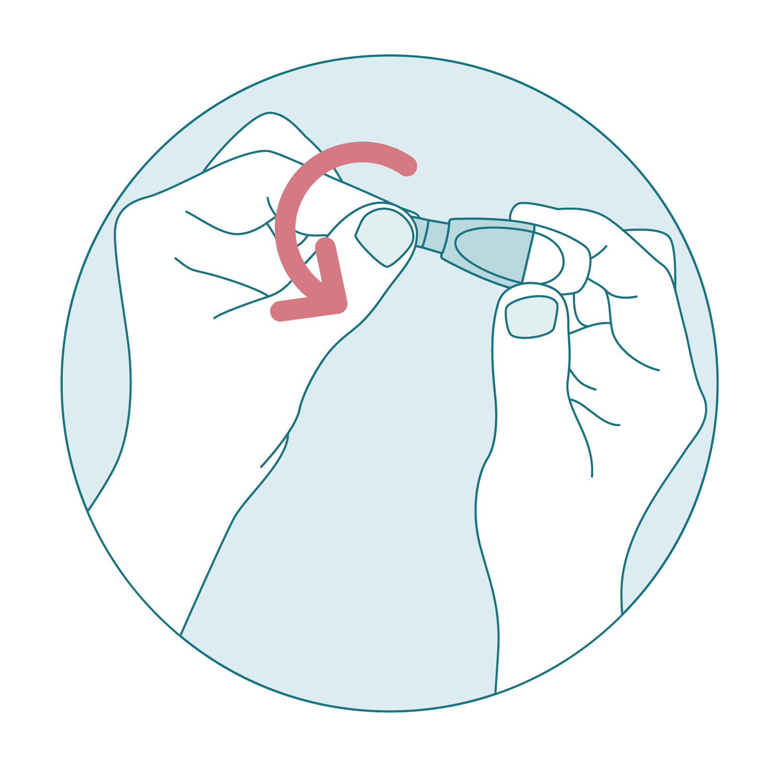 Lancet cap being twisted and removed