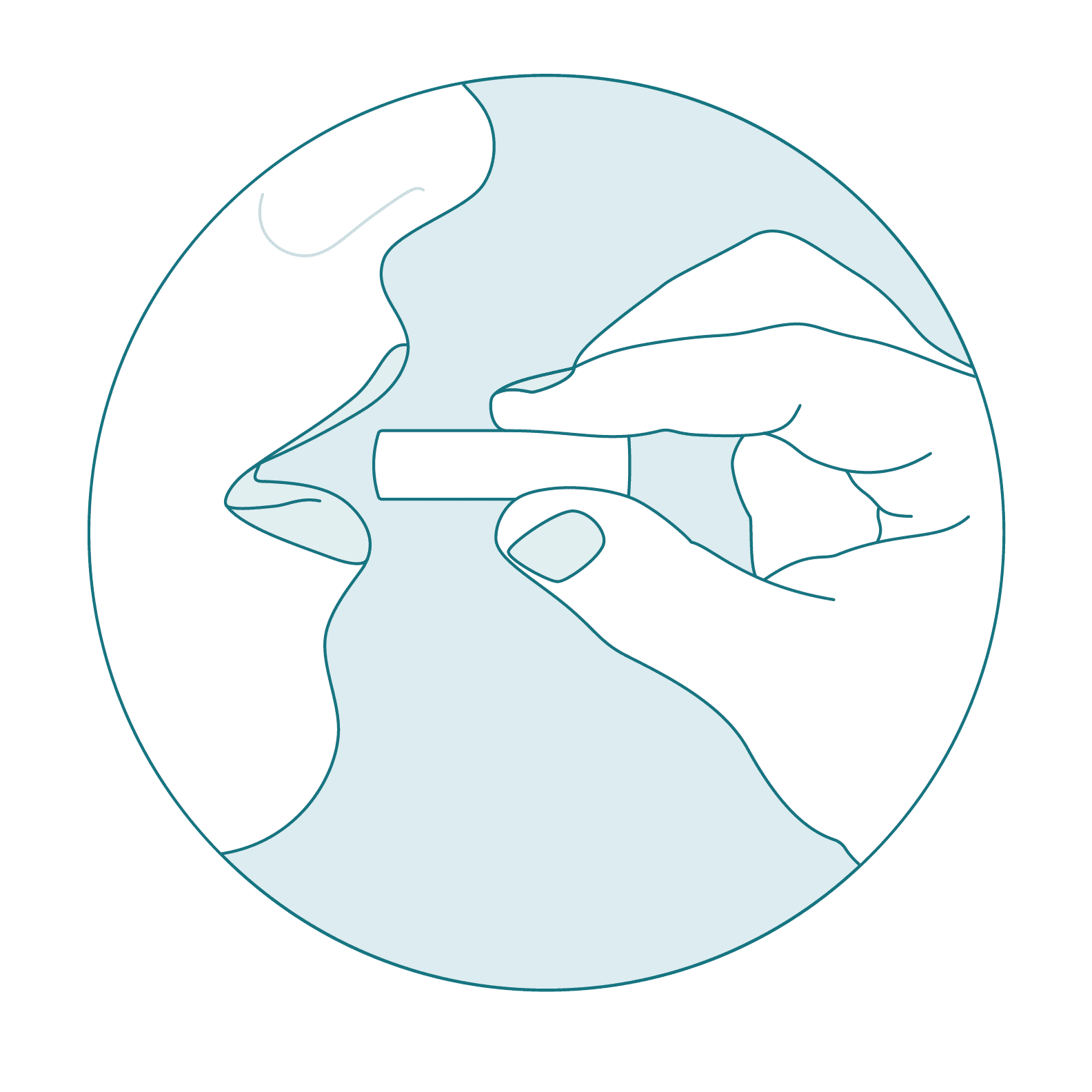 A sample collection sponge being placed into a mouth