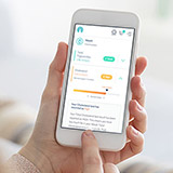 Person opening test kit